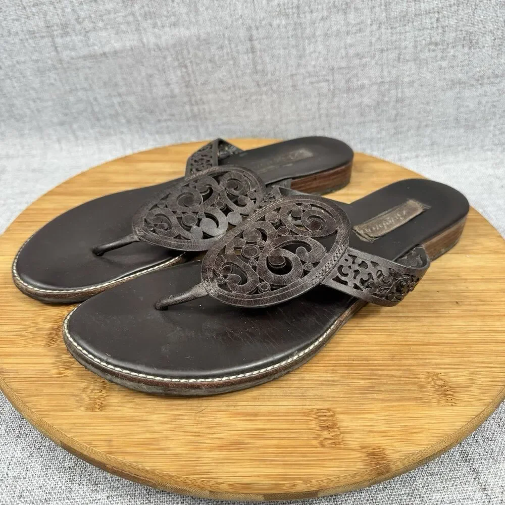 Brighton Sandals Women's Size 10 M Cedar Laser Cut Leather